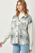 Load image into Gallery viewer, Ivory Sherpa Plaid Shacket

