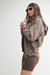 Heathered Cocoa Tapered Hoodie