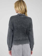 Load image into Gallery viewer, Charcoal Washed Exposed Hem Sweater

