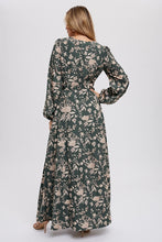 Load image into Gallery viewer, Green + Tan Floral Dress
