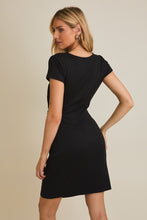 Load image into Gallery viewer, Black Twist Front Mini Dress
