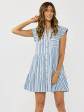 Load image into Gallery viewer, Lovestitch Blue Stripe Tiered Dress
