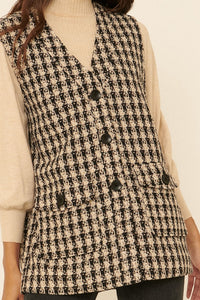 Black + Sand Tweed Vest