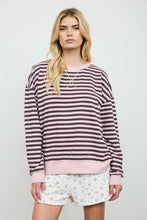 Load image into Gallery viewer, Pink + Brown Stripe Pullover
