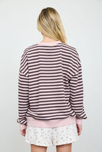 Load image into Gallery viewer, Pink + Brown Stripe Pullover
