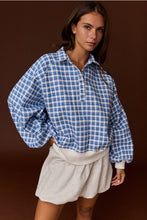 Load image into Gallery viewer, Blue Plaid Snap Pullover
