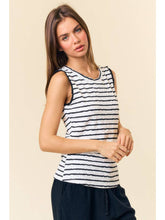 Load image into Gallery viewer, B+W Textured Stripe Tank
