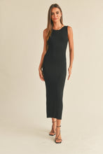 Load image into Gallery viewer, Miou Muse Black Rib Tank Dress
