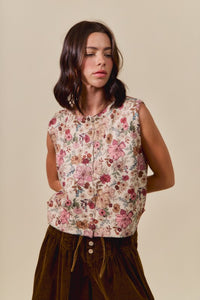 Clay Rose Floral Vest