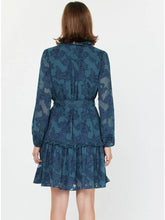 Load image into Gallery viewer, Blue + Teal Jacquard Dress
