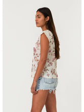 Load image into Gallery viewer, Lovestitch Ivory + Pink Floral Lace Trim Top
