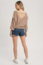 Load image into Gallery viewer, Scoop Back Latte Dolman Sweater
