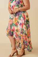 Load image into Gallery viewer, Vivid Floral Asymmetric Dress - Plus
