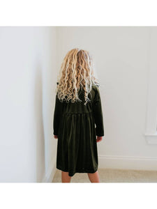 Moss Velvet Dress - Kids