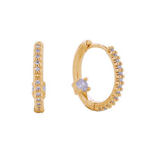 Load image into Gallery viewer, CZ Diamond Accent Hoop
