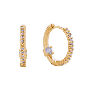 CZ Diamond Accent Hoop