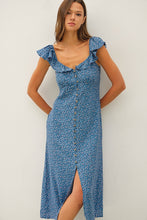 Load image into Gallery viewer, Blue Daisy Corset Back Dress
