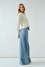 Load image into Gallery viewer, Ivory Scalloped Crochet Cardigan
