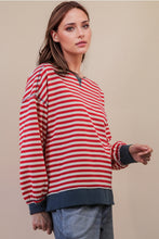 Load image into Gallery viewer, Red + Cream Striped Pullover
