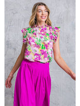 Load image into Gallery viewer, Fuchsia Watercolor Floral Top
