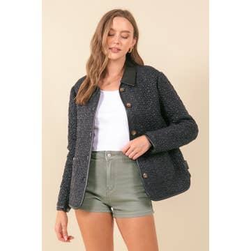 Black Vegan Quilted Jacket