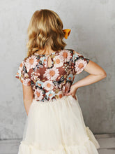 Load image into Gallery viewer, Rust Floral Tulle Dress - Kids
