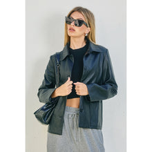 Load image into Gallery viewer, Black Vegan Leather Jacket
