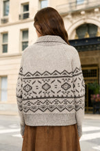 Load image into Gallery viewer, Taupe Fair Isle Cardigan
