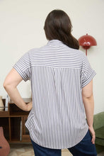 Load image into Gallery viewer, Charcoal Stripe Top - Plus
