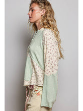 Load image into Gallery viewer, POL Sage Floral Panel Hoodie

