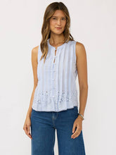 Load image into Gallery viewer, Lovestitch Blue Pintuck Eyelet Tank
