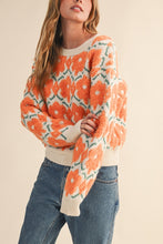 Load image into Gallery viewer, Orange Floral Sweater
