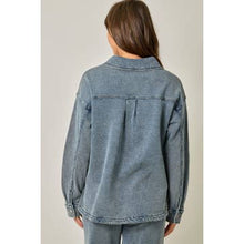 Load image into Gallery viewer, Mystree Knit Denim Shacket
