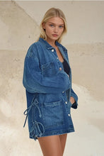 Load image into Gallery viewer, Boho Side Tie Denim Jacket / Wisteria Lane
