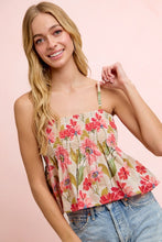 Load image into Gallery viewer, Pink Smocked Floral Tank
