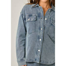 Load image into Gallery viewer, Mystree Knit Denim Shacket
