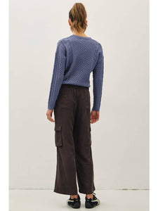 Charcoal Tencel Cargo Pants