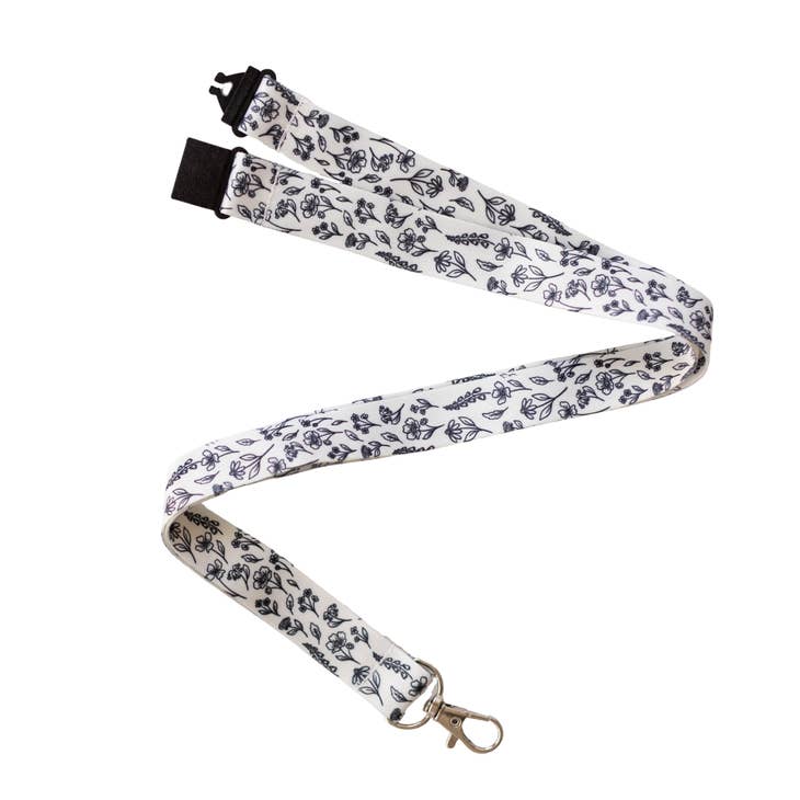 B+W Floral Lanyard Necklace