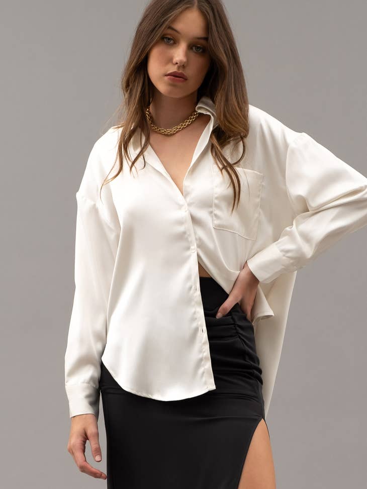 Ivory Button Top