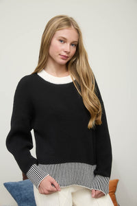 B+W Button Back Sweater