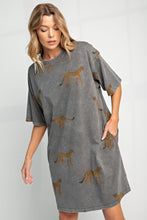 Load image into Gallery viewer, Grey Cheetah T-Shirt Dress
