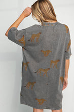 Load image into Gallery viewer, Grey Cheetah T-Shirt Dress

