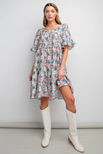 Load image into Gallery viewer, Teal + Rose Floral Dress
