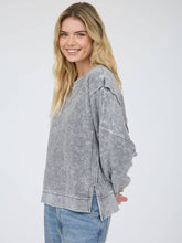Load image into Gallery viewer, Grey Acid Wash Pullover
