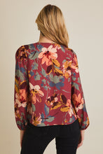 Load image into Gallery viewer, Wine Floral Top

