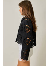 Load image into Gallery viewer, Mystree Black Eyelet Jacket
