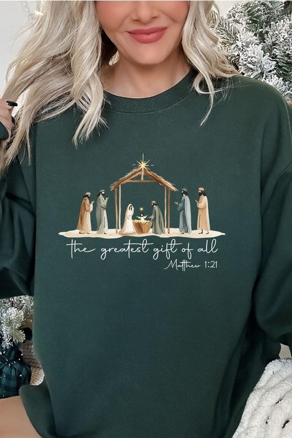 Hunter Nativity Sweatshirt – Adorn Boutique MI