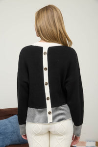 B+W Button Back Sweater