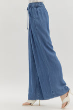 Load image into Gallery viewer, Denim Pintuck Wide Leg Pants
