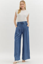 Load image into Gallery viewer, Denim Pintuck Wide Leg Pants
